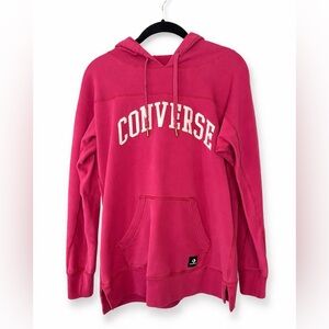 Converse Pink Spellout Hoodie Pullover Y2K Streetwear Cozy Size XS S